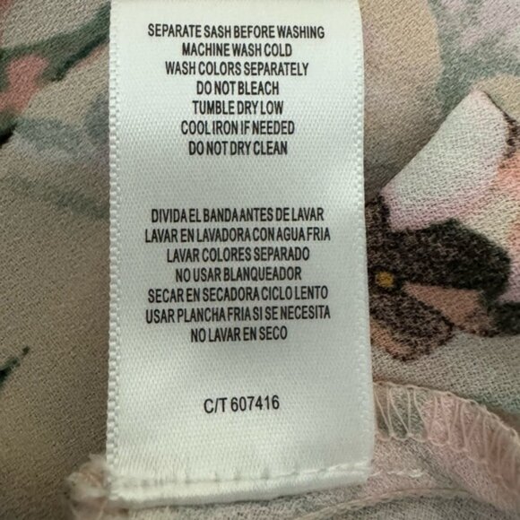 Y-13 DN Designs NWT Pink Floral Ruffled Shirt Sleeve High Low Dress Size 10 - Picture 14 of 15